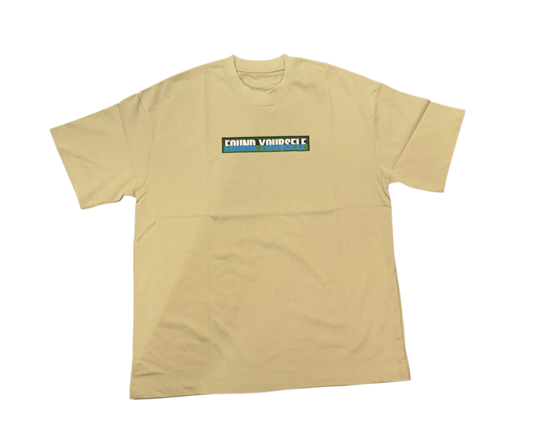 FOUND YOURSELF Box Logo Tee – Sandstone