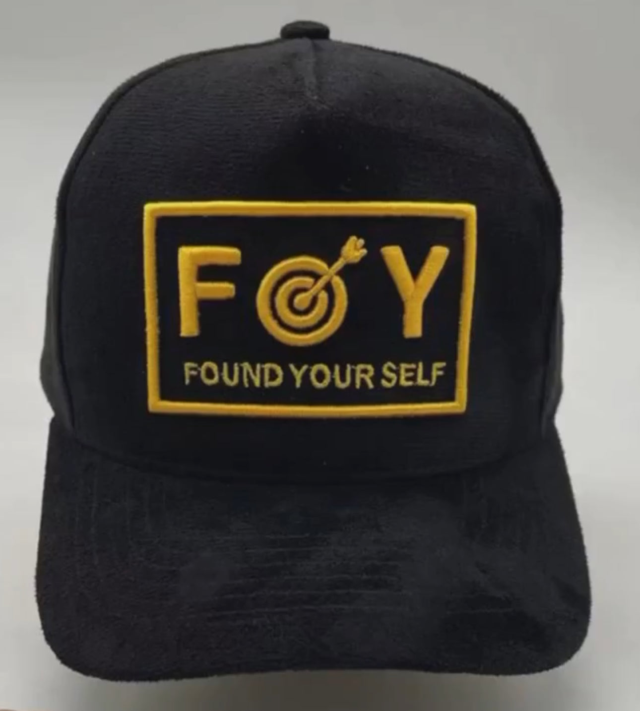 Found Yourself Black and Yellow Suede Luxury Cap